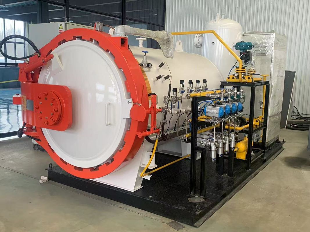 Certificat CE ASME Corps de voile hydraulique horizontal à porte ouverte Autoclave composite composite composant moteur de surf