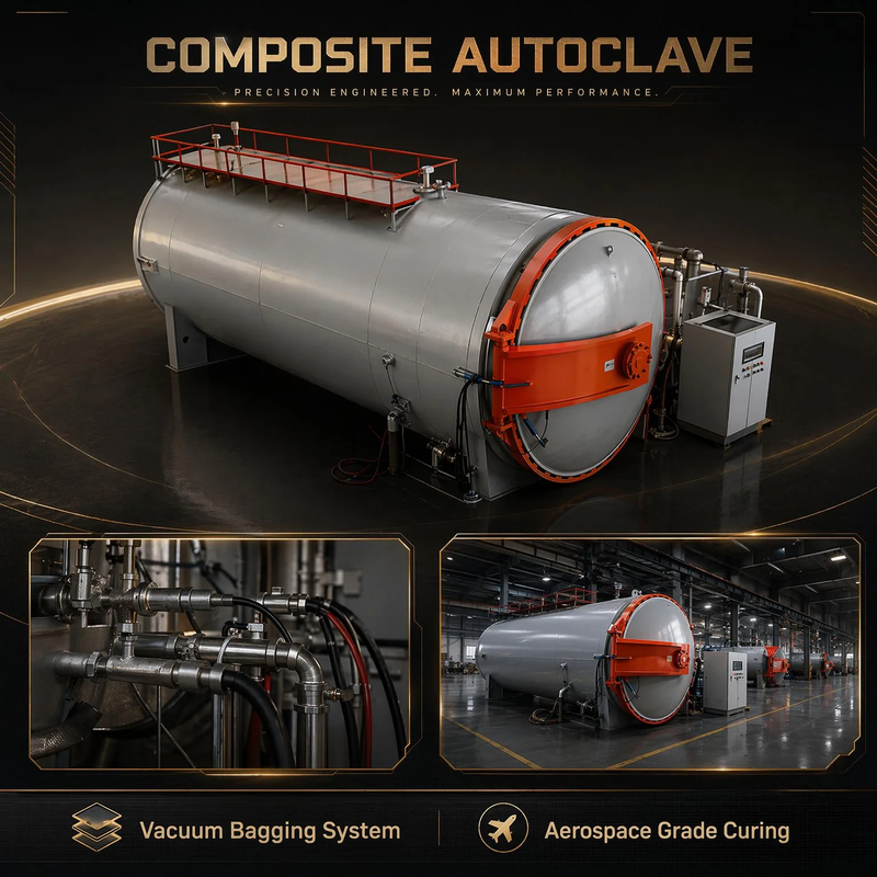 Autoclave industrielle certifiée CE utilisée dans l'aérospatiale pour le traitement des fibres de carbone