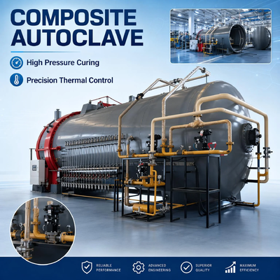 Moteur d'autoclave horizontal certifié ISO CE 10Kw-700Kw Puissance pour matériaux isolants de construction durcissement haute étanchéité